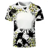 Herren T-Shirts Erwachsene Kinder Bleach Custom Design Leopard bedruckte T-Shirts Shirt Sublimation Blank TShirt gebleichtes Polyester