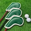 Other Golf Products 9pcs Golf Iron Head Covers Green PU Leather Golf Club Cover 4 5 6 7 8 9 P A S X Protector Waterproof Headcovers Golf Supplies 231113