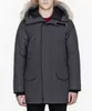 Kanada pufferjackor män designer real wolf päls utomhus wyndham vindbrytare jassen ytterkläder huva fyrrure manteau down coat hiver parka douedoune gode gode