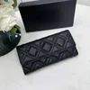 women luxury wallet designer long purse top quality Soft sheepskin credit card holder diamond check caviar leather wallets Lady small clutch bag