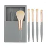 Makeup Brushes Travel Brush Set With Mirror Soft Hair Loose Powder Eye Shadow Make Up Tools Cosmetic Accessories 2023