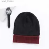 Chapeaux et écharpes ensembles automne hiver hommes femmes tricoté épaissi chaud laine chapeau écharpe G 3 pièces SetL231113