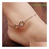 Foot Jewelry Charm Anklets Bracelets Lucky 8 Word Anklet For Women Beach Pool Party Ankle Bracelet Drop Delivery Dhamw