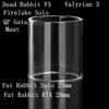 Zamiennik Pyrex Płaska normalna szklana rurka dopasowana do piekielnego Rabbit V3 Voopoo Maat Fireluke Solo Gata Uwell Valyrian 3 Fat Rabbit Solo RTA 28mm 28mm
