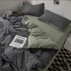 Yatak takımları ins stil yatak seti nordic tek çift düz tabaka nevres kapak yastık kılıfı yumuşak mikrofiber tam kraliçe yatak keten 230412