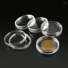 Garrafas de armazenamento 100pcs / caixa 27 mm / 30mm Caixa de coleta de moedas em caixa redonda Proteção plástica transparente