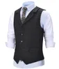 Gilets pour hommes Hommes Gilet Vintage Plaid Laine Tweed Costume Notch Revers Gilet Groomsmen pour Business Wedding Party Prom