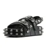 Black Buckle Strap Sange Sandals Casual Sandals Outdoor Sapatos de Designer de Plataforma de Couro Genuíno Men de alta qualidade Breathable 2 26 6 6