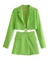 Robe de deux pièces Willshela Set Femmes Costumes Solide Blazer à lacets et mini jupe élégante haute couture chic dame femme 230413