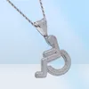 Ny Iced Out Wheelchair Handikappade skylt Pendant Halsband Guld Silver Plated Mens Hip Hop Jewelry Gift1398713