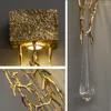 Wall Lamp Nordic Crystal Luxury Led Light Gold moderne tv -achtergrond voor slaapkamer woonkamer bedrestaurant SCONCES