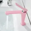 Bathroom Sink Faucets Basin Mixer Faucet Tap Pink Brass And Cold Single Hole Bath Handle Wash Torneira