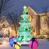 2.1m Christmas tree garden outdoor decoration RGB lighting inflatable Xmas trees inflatables model festival light props candy cane decorations