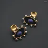 Stud Earrings European Niche Design Enamel Gilded Stone Craft Middle Pearl Studs For Women