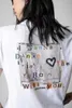 2023ss Zadig Voltaire Brief Vrouwen Designer Tees Inkt Digitale Print Brief T-shirt Liefde Hot Boor Korte Mouw T-shirt