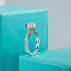 Cluster Rings 3ct D Color Radiant Cut Moissanite Wedding Ring For Women 925 Sterling Silve Jewelry