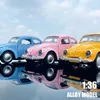 Diecast Model Car 1 36 Beetle Classic Car Model Simulation 2 Dörrar öppnade Dra tillbaka RUBBER DURE METAL FORDS Bil Toy Gift For Kids Toddlers Boys 230412