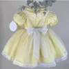 Girl's Dresses 0-12Y Baby Girl Summer Yellow Flower Embroidery Turkish Vintage Lolita Princess Ball Gown Dress for Birthday Holiday Easter Eid 230413