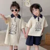 Kleidung Sets Bruder Schwester Kostüme Jungen Mode Pullover Umlegekragen Tops Solide Shorts Mädchen Cartoon Niedlich Kleid Bär Kleider 230412