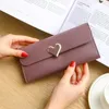 Portefeuilles Luxury Love Heart Femmes Bourses longs pour dames girl argent Pocket Card Holder Female Téléphone Paquet d'embrayage