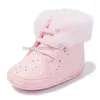 First Walkers Winter Baby Fluff Keep Warm Borns Flash Boy Boots Infant Crib Shoes