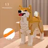 Diecast modelo moc desenhos animados animais blocos de construção criatividade shiba inu cão montar tijolos decoração para casa diy brinquedos de construção presentes 231110