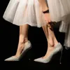 Robe chaussures luxe or argent femmes pompes 2023 printemps bout pointu talons hauts fête mariage femme stiletto designer 231113