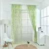 Gordijn Home Decoratie Transparant raam Wit Zie door gordijnen Sheer Gray Green Sheers Leaf TuLle Voile Scarf