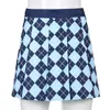Kjolar blå mini pläd veckade kvinnor 2023 y2k estetisk preppy stil hög midja kort kjol söt kawaii e tjejkläder sommar