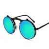 Vintage Steampunk Flip Up Men Sunglasses Women Retro Round Metal Frame Sun Glasses Hinge Design Curved Legs Uv400 230920