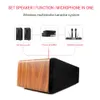 Portable Speakers Professional Home Karaoke Sound Equipment Wooden Bluetooth Speakers 120W Super Power Mega Bass Boom Box With Dual Microphones