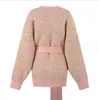 1107 XL 2023 Autumn Brand SAme Style Sweater Long Sleeve Crew Neck Cardigan Pink Womens Clothes High Quality Womens yl