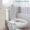 Bath Accessory Set SAMODRA Bidet Attachment Ultra Slim Toilet Seat Dual Nozzle Adjustable Water Pressure Non Electric Ass Sprayer 231113