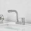 Banyo Lavabo Muslukları Havza Musluğu 304 Paslanmaz Çelik Karıştırıcı Musluk Soğuk Su Seramik Valf 2 Delikler Tek Sap