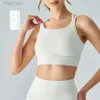 Designer Aloo Yoga BH Lång ärm Sports BH Justerbar Back Buckle HF Fixad en bit kopp Väst Fitness Running BH för kvinnor