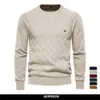 Herrpolos Aiopeson Argyle Basic tröjor Solid Color Oneck långärmad stickad manlig pullover vintermode varm för 23414