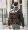 Sacos escolares homens mochila grande viagem ao ar livre couro genuíno multifuncional bolsa para portátil masculino 17 Polegada computador bagpack grande