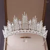 Pinces à cheveux baroques argent perle cristal diadèmes de mariée couronnes de fête strass concours de bal diadème mariée bandeau accessoires de mariage