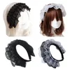 Party Supplies Japanese Kawaii Cosplay Black Headdress Three-Layer Lace Headband Lolita Maid Soft Girl Hair Accessories Band Handmade