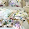 Yatak takımları çiçek modern sanat yağlı boya tarzı baskı seti yorgan kapağı keten tabaka yastık kılıfları ev tekstil