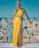 Casual Dresses Yellow Women's Sleeveless Sexy Halter Neck V-Neck Slim Hollow Strap Dress Long Strapless Fashion Elegant Evening