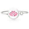 Bangle Diverse Lotus Vorm Roestvrij Staal Essentiële Olie Diffuser Medaillon Armband Bangles 10 stks Gratis Pads Drop