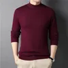 Mens Sweaters Wool Brand Cashmere Sweater Half Turtleneck Men Knit Pullovers for Male Youth Slim Knitwear Man 231113