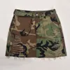Zgrany kamuflaż mini spódnica designerka kobiet armia zielona kieszonkowa spódnica A-line krótka szczupłe sukienki kobiety ubrania 9708