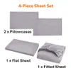 Sheets Set Battilo Bed Sheet Set 4-Piece Bedding Set With Pillows Luxury Super Soft Bed Flat Fond Set för Twin/Full/Queen/King 231114