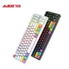 Party Supplies Ajazz K870T Bluetooth Wireless Keyboard 87 Key Black Blue Red Brown Switch RGB Backlit For Laptop White Color