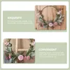 Decorative Flowers Artificial Garland Spring Home Decor Floral Hoop Wreath House Number Farmhosue Door Iron Ear Leaf