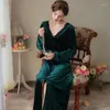 Vêtements de nuit pour femmes Vintage Nightgowns Sexy Robe de velours longue robe de nuit princesse vêtements de nuit femmes automne hiver chaud doux pleuche velours