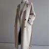 Women's Wool Blends Winter Women's Beige Elegant Wool Blended Solid Color Korean Long Coat Retro Fashion Black Simple Wool Camel Oversized Coat 231114