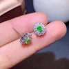 Stud Earrings KJJEAXCMY 925 Sterling Silver Inlaid Natural Emerald Women's Exquisite And Fashionable Oval Gem Support Detection